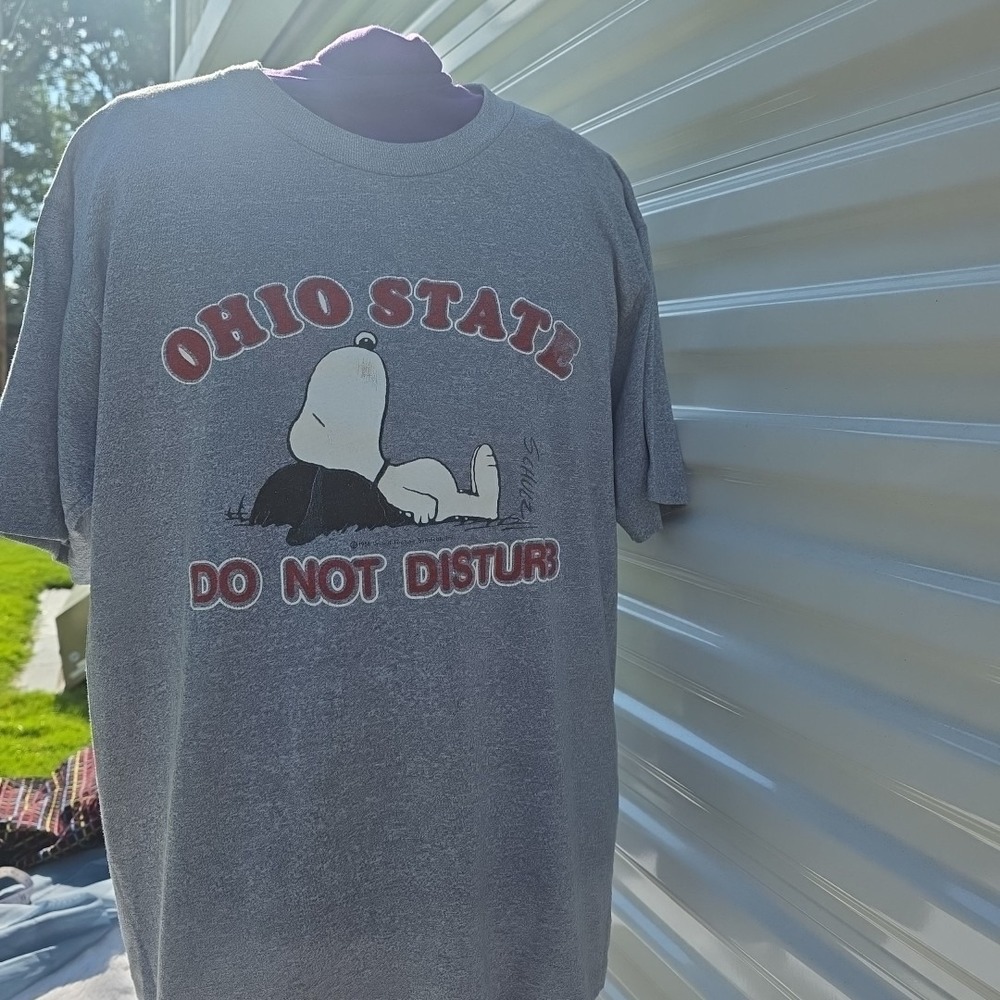 VTG Ohio State Do Not Disturb Snoopy T Shirt 1958 Peanuts Made In The USA Hippi - Picture 7 of 13